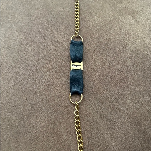Salvatore Ferragamo Jewelry - Ferragamo Black and Gold Chain Bracelet